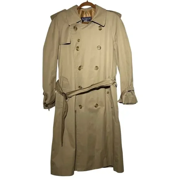 Burberry Burberrys' Trench Coat Kensington Nova Made in England sz 46R VTG Tan - Picture 7 of 16